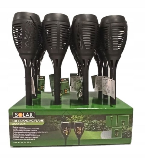LAMPA SOLARNA WBIJANA DO OGRODU RUCHOMY PŁOMIEŃ 50 cm 1 szt.