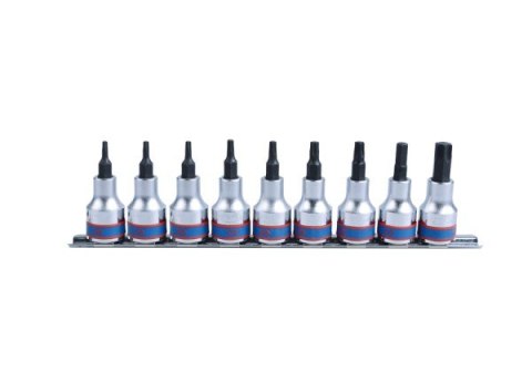 KPL.NASADEK TORX 3/8'' 9 CZĘŚCI T10-T50 SZYNA