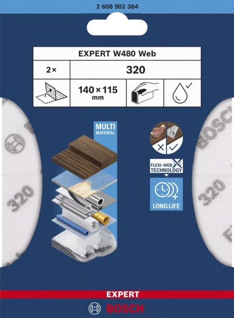 ARKUSZ ŚCIERNY PIANKA EXPERT 115*140MM W480 G320 2PC ARKUSZ ŚCIERNY PIANKA EXPERT 115*140MM W480 G320 2PC
