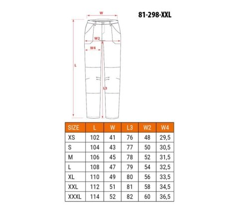 SPODNIE ROBOCZE MIX&MATCH STRETCH BRĄZOWE ROZMIAR XXL SPODNIE ROBOCZE MIX&MATCH STRETCH BRĄZOWE ROZMIAR XXL