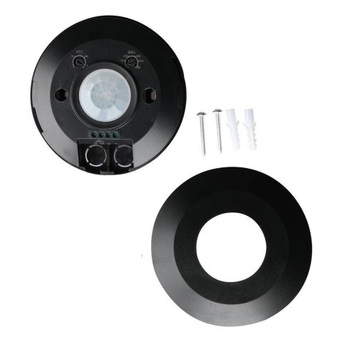 Czujnik Ruchu 360st V-TAC Natynkowy Sufitowy SLIM 25mm Czarny VT-8027