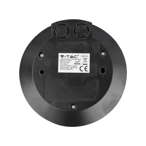 Czujnik Ruchu 360st V-TAC Natynkowy Sufitowy SLIM 25mm Czarny VT-8027