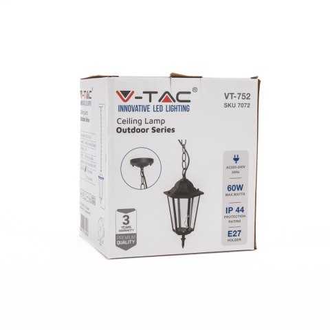 Oprawa Zwieszana Ogrodowa na Łańcuchu V-TAC Lamp Czarny Mat VT-752 Oprawa Zwieszana Ogrodowa na Łańcuchu V-TAC Lamp Czarny Mat VT-752