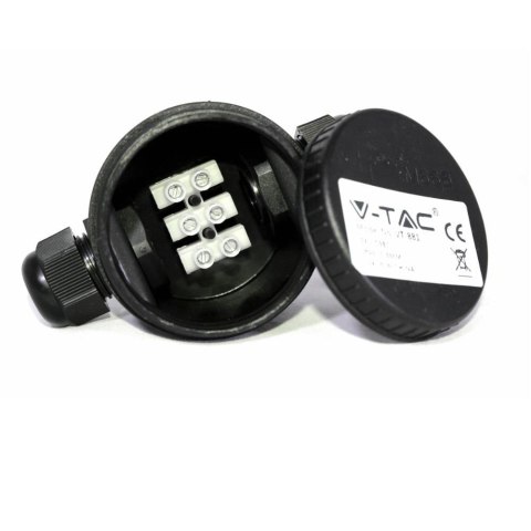 Puszka Złączka Mufa Hermetyczna 2x3Pin Czarna 24A AC:450V Średnica przewodu 5-9mm IP66 V-TAC VT-881 Puszka Złączka Mufa Hermetyczna 2x3Pin Czarna 24A AC:450V Średnica przewodu 5-9mm IP66 V-TAC VT-881