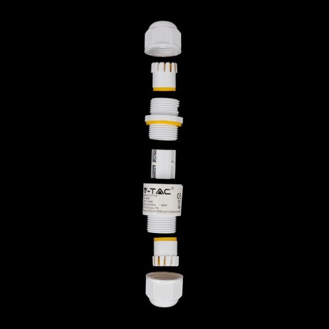 Złączka Mufa Hermetyczna 2x3Pin Biała Średnica przewodu 4-6,5mm IP68 V-TAC VT-792 Złączka Mufa Hermetyczna 2x3Pin Biała Średnica przewodu 4-6,5mm IP68 V-TAC VT-792