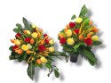 Bukiet Wkład Do Wazonu Kwiaty Na Cmentarz Grób Pomnik Róże Tulipany