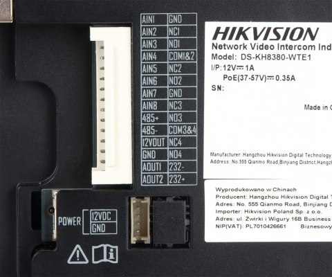PANEL WEWNĘTRZNY Wi-Fi / IP DS-KH8380-WTE1 Hikvision PANEL WEWNĘTRZNY Wi-Fi / IP DS-KH8380-WTE1 Hikvision