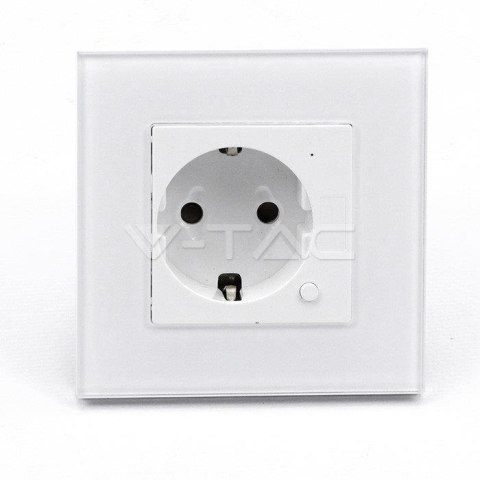 Gniazdo szklane smart WI-FI V-TAC białe Amazon Alexa Google Home Nest VT-5134