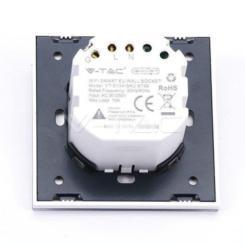 Gniazdo szklane smart WI-FI V-TAC białe Amazon Alexa Google Home Nest VT-5134