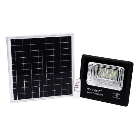 Projektor LED Solarny V-TAC 20W Czarny IP65, Pilot, Timer VT-60W 4000K 1650lm Projektor LED Solarny V-TAC 20W Czarny IP65, Pilot, Timer VT-60W 4000K 1650lm