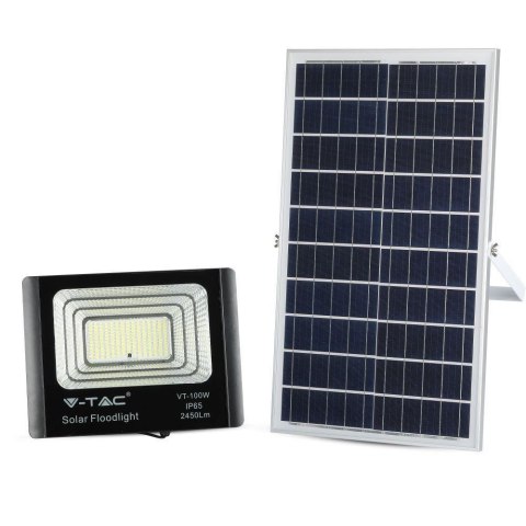 Projektor LED Solarny V-TAC 35W Czarny IP65, Pilot, Timer VT-100W 4000K 2450lm Projektor LED Solarny V-TAC 35W Czarny IP65, Pilot, Timer VT-100W 4000K 2450lm
