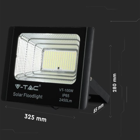 Projektor LED Solarny V-TAC 35W Czarny IP65, Pilot, Timer VT-100W 4000K 2450lm Projektor LED Solarny V-TAC 35W Czarny IP65, Pilot, Timer VT-100W 4000K 2450lm