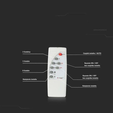 Projektor LED Solarny V-TAC 35W Czarny IP65, Pilot, Timer VT-100W 4000K 2450lm Projektor LED Solarny V-TAC 35W Czarny IP65, Pilot, Timer VT-100W 4000K 2450lm