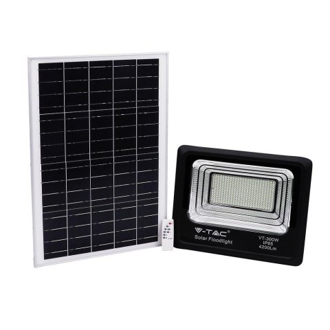 Projektor LED Solarny V-TAC 50W Czarny IP65, Pilot, Timer VT-300W 4000K 4200lm Projektor LED Solarny V-TAC 50W Czarny IP65, Pilot, Timer VT-300W 4000K 4200lm