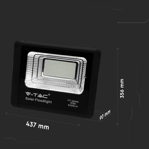 Projektor LED Solarny V-TAC 50W Czarny IP65, Pilot, Timer VT-300W 4000K 4200lm Projektor LED Solarny V-TAC 50W Czarny IP65, Pilot, Timer VT-300W 4000K 4200lm
