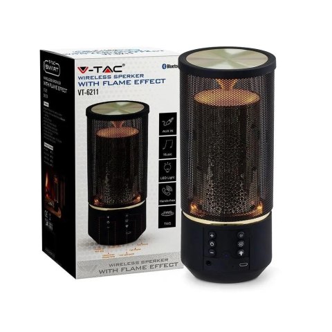 Przenośny Głośnik V-TAC Bluetooth Diody LED 6 ustawień światła TWS 1200mAh VT-6211 Przenośny Głośnik V-TAC Bluetooth Diody LED 6 ustawień światła TWS 1200mAh VT-6211