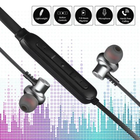 Sportowy Zestaw Słuchawkowy Bluetooth V-TAC 500mAh Czarny V-TAC VT-6166 Sportowy Zestaw Słuchawkowy Bluetooth V-TAC 500mAh Czarny V-TAC VT-6166