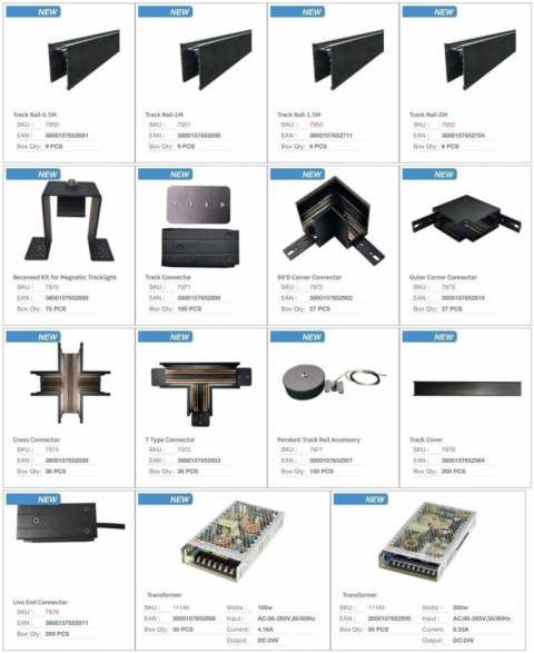 Szyna 50cm Szynosystem Magnetyczny 24V V-TAC Czarna V-TAC Szyna 50cm Szynosystem Magnetyczny 24V V-TAC Czarna V-TAC