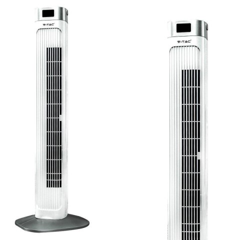 Wentylator Wieżowy V-TAC z wyświetlaczem temperatury i pilotem 55W 95cm Biały VT-5536 Wentylator Wieżowy V-TAC z wyświetlaczem temperatury i pilotem 55W 95cm Biały VT-5536