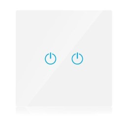 Włącznik Szklany SMART WiFi V-TAC Podwójny Biały Amazon Alexa, Google Home, Nest VT-5004