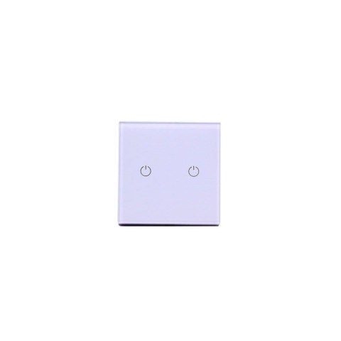 Włącznik Szklany SMART WiFi V-TAC Podwójny Biały Amazon Alexa, Google Home, Nest VT-5004 Włącznik Szklany SMART WiFi V-TAC Podwójny Biały Amazon Alexa, Google Home, Nest VT-5004