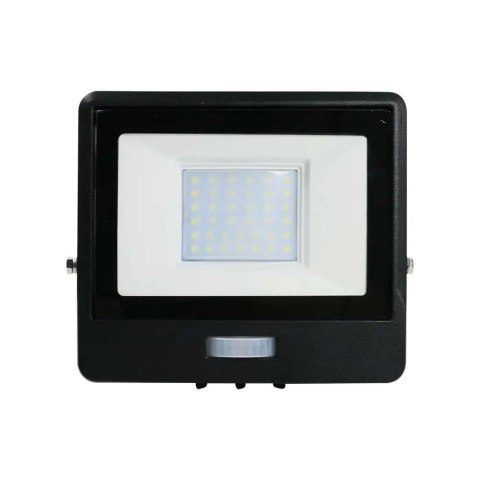 Projektor LED V-TAC 30W SAMSUNG CHIP czujnik ruchu czarny przewód 1M VT-138S-1 6400K 2340lm 5 lat gwarancji
