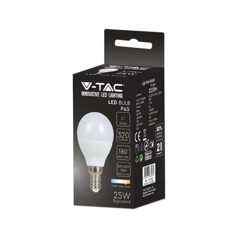 Żarówka LED V-TAC 3,7W E14 Kulka P45 VT-1819-N 4000K 320lm Żarówka LED V-TAC 3,7W E14 Kulka P45 VT-1819-N 4000K 320lm