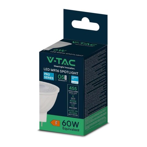 Żarówka LED V-TAC SAMSUNG CHIP 6W GU5.3 MR16 12V 110st VT-257 6500K 455lm 5 Lat Gwarancji Żarówka LED V-TAC SAMSUNG CHIP 6W GU5.3 MR16 12V 110st VT-257 6500K 455lm 5 Lat Gwarancji