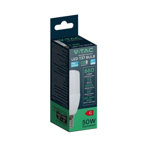Żarówka LED V-TAC SAMSUNG CHIP 7,5W E14 T37 VT-248 6500K 660lm 5 Lat Gwarancji