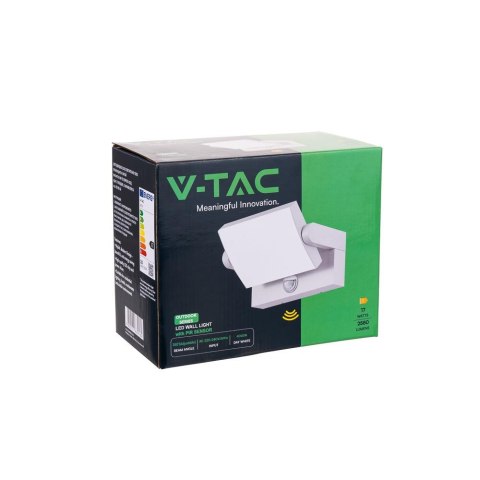 Projektor Oprawa Elewacyjna V-TAC 17W LED Czujnik Ruchu Biała IP65 VT-11020S 3000K 2520lm Projektor Oprawa Elewacyjna V-TAC 17W LED Czujnik Ruchu Biała IP65 VT-11020S 3000K 2520lm