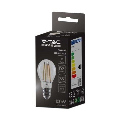 Żarówka LED V-TAC 12W Filament E27 A60 VT-2133 3000K 1521lm Żarówka LED V-TAC 12W Filament E27 A60 VT-2133 3000K 1521lm