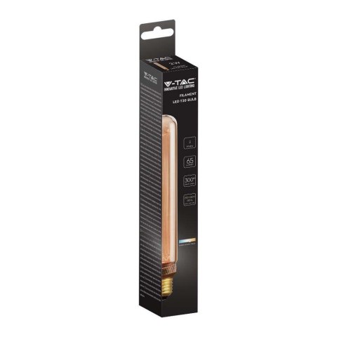 Żarówka LED V-TAC 2W EDISON RETRO E27 T30 Bursztynowa 30x185mm VT-2162 1800K 65lm
