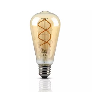 Żarówka LED V-TAC 4,8W E27 Filament Bursztyn Vintage ST64 Ściemnialna VT-2065 2200K 250lm