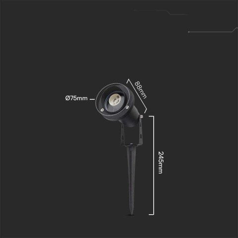 Oprawa Gruntowa Ogrodowa Wbijana Aluminium GU10 Czarna z daszkiem IP65 V-TAC VT-1126 3 Lata Gwarancji Oprawa Gruntowa Ogrodowa Wbijana Aluminium GU10 Czarna z daszkiem IP65 V-TAC VT-1126 3 Lata Gwarancji