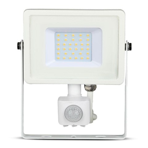 Projektor LED V-TAC 30W SAMSUNG CHIP Czujnik Ruchu Funkcja Cut-OFF Biały VT-30-S-W 4000K 2400lm 5 Lat Gwarancji