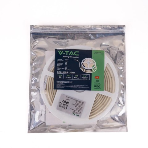 Taśma LED V-TAC Bezpunktowa COB 320LED 24V IP67 10W/m VT-COB 320 6500K 900lm