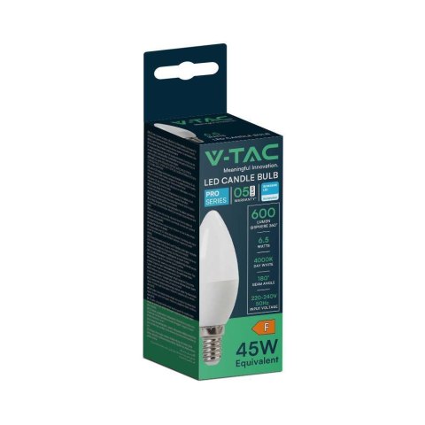 Żarówka LED V-TAC SAMSUNG CHIP 6,5W E14 Świeczka VT-268 4000K 600lm 5 Lat Gwarancji Żarówka LED V-TAC SAMSUNG CHIP 6,5W E14 Świeczka VT-268 4000K 600lm 5 Lat Gwarancji