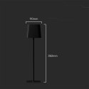 Lampka Biurkowa Nocna Solarna V-TAC 5W CCT LED 35cm Ładowanie USB-C Ściemnianie Czarna VT-10116 3000K-6000K 400lm