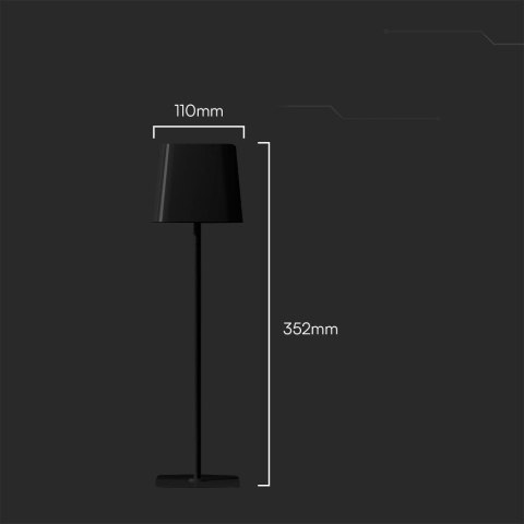 Lampka Biurkowa Nocna Solarna V-TAC 5W CCT LED 35cm Ładowanie USB-C Ściemnianie Czarna VT-10116 3000K-6000K 400lm Lampka Biurkowa Nocna Solarna V-TAC 5W CCT LED 35cm Ładowanie USB-C Ściemnianie Czarna VT-10116 3000K-6000K 400lm