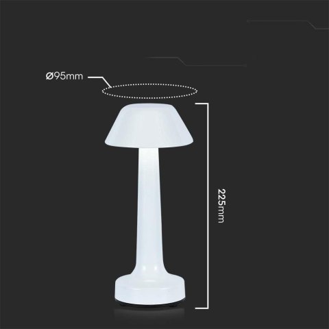 Lampka Biurkowa Nocna V-TAC 2W LED 23cm Ładowanie USB CCT Ściemnianie Biała VT-7566 3000K-6000K 40lm Lampka Biurkowa Nocna V-TAC 2W LED 23cm Ładowanie USB CCT Ściemnianie Biała VT-7566 3000K-6000K 40lm