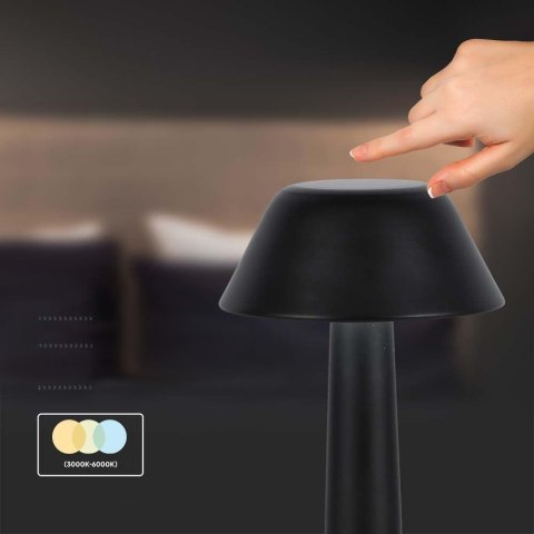 Lampka Biurkowa Nocna V-TAC 2W LED 23cm Ładowanie USB CCT Ściemnianie Czarna VT-7566 3000K-6000K 40lm Lampka Biurkowa Nocna V-TAC 2W LED 23cm Ładowanie USB CCT Ściemnianie Czarna VT-7566 3000K-6000K 40lm