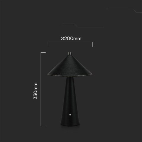 Lampka Biurkowa Nocna V-TAC 3W LED 33cm CCT Ładowanie USB-C Ściemnianie Czarna Skóra VT-10117 3000K-6000K 240lm Lampka Biurkowa Nocna V-TAC 3W LED 33cm CCT Ładowanie USB-C Ściemnianie Czarna Skóra VT-10117 3000K-6000K 240lm