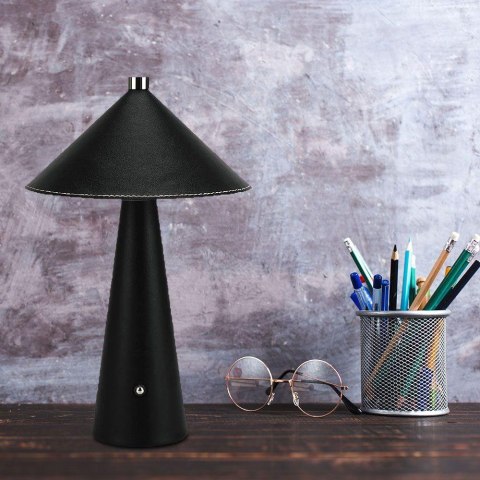 Lampka Biurkowa Nocna V-TAC 3W LED 33cm CCT Ładowanie USB-C Ściemnianie Czarna Skóra VT-10117 3000K-6000K 240lm Lampka Biurkowa Nocna V-TAC 3W LED 33cm CCT Ładowanie USB-C Ściemnianie Czarna Skóra VT-10117 3000K-6000K 240lm