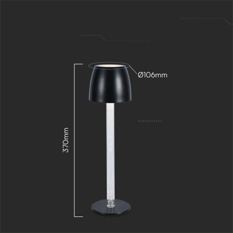 Lampka Biurkowa Nocna V-TAC 3W LED Ładowanie Ściemnianie Czarna VT-7576 3000K 310lm Lampka Biurkowa Nocna V-TAC 3W LED Ładowanie Ściemnianie Czarna VT-7576 3000K 310lm