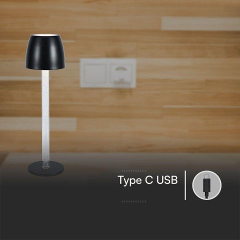 Lampka Biurkowa Nocna V-TAC 3W LED Ładowanie Ściemnianie Czarna VT-7576 3000K 310lm Lampka Biurkowa Nocna V-TAC 3W LED Ładowanie Ściemnianie Czarna VT-7576 3000K 310lm