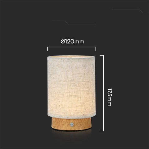 Lampka Biurkowa Nocna V-TAC 3W LED Ładowanie Ściemnianie Drewno VT-7569 3000K 110lm Lampka Biurkowa Nocna V-TAC 3W LED Ładowanie Ściemnianie Drewno VT-7569 3000K 110lm