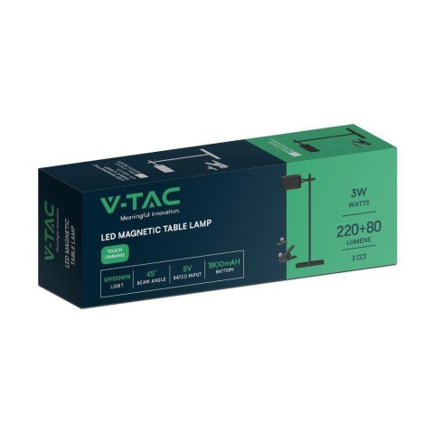 Lampka Biurkowa V-TAC 4w1 35cm Kinkiet Klips Latarka 3W LED CCT Czarna VT-10115 3000K-6000K 300lm Lampka Biurkowa V-TAC 4w1 35cm Kinkiet Klips Latarka 3W LED CCT Czarna VT-10115 3000K-6000K 300lm