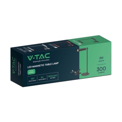 Lampka Biurkowa V-TAC 4w1 37cm Kinkiet Klips Latarka 3W LED Czarna VT-7413 4000K 300lm Lampka Biurkowa V-TAC 4w1 37cm Kinkiet Klips Latarka 3W LED Czarna VT-7413 4000K 300lm