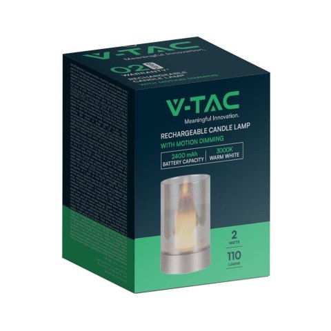 Lampka Nocna Światło Świecy V-TAC 3W LED Ładowanie USB Ściemnianie Złota VT-7564 3000K 110lm Lampka Nocna Światło Świecy V-TAC 3W LED Ładowanie USB Ściemnianie Złota VT-7564 3000K 110lm