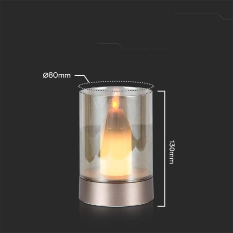 Lampka Nocna Światło Świecy V-TAC 3W LED Ładowanie USB Ściemnianie Złota VT-7564 3000K 110lm Lampka Nocna Światło Świecy V-TAC 3W LED Ładowanie USB Ściemnianie Złota VT-7564 3000K 110lm